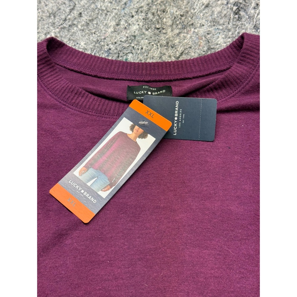 Lucky Brand Womens XXL Potent Purple Long Sleeve Crew Neck Pullover Top 7W07008 - Picture 2 of 9
